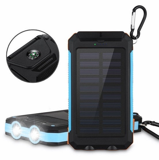 Solar Power Bank Real 20000 mAh Dual USB External Waterproof Polymer Battery Charger Outdoor Light Lamp Powerbank Ferisi