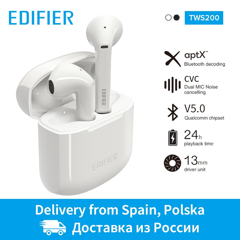 Edifier TWS200 TWS True Wireless Bluetooth Earbuds BT 5.0 Earphone 24hour Play IPhone Android 2020