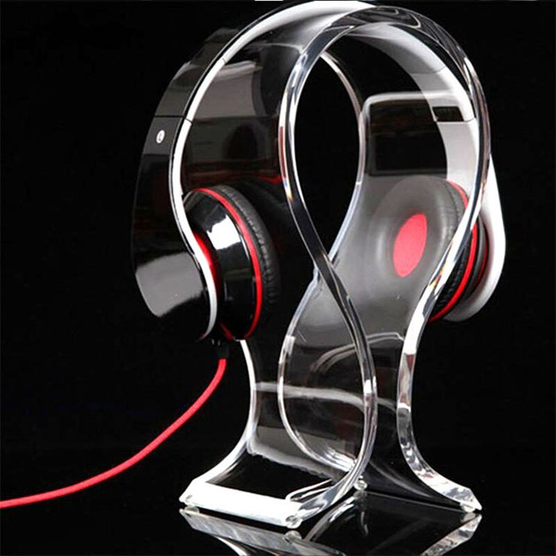 Transparent Acrylic Headphone Holder Earphone Headset Hanger Headphone Desk Display Stand Rack Hanger Support Bracket