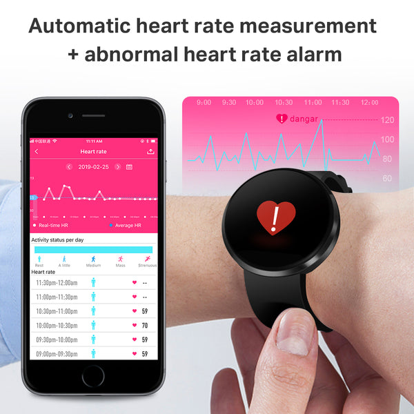 Smart Watch Heart Rate Blood Pressure Monitoring