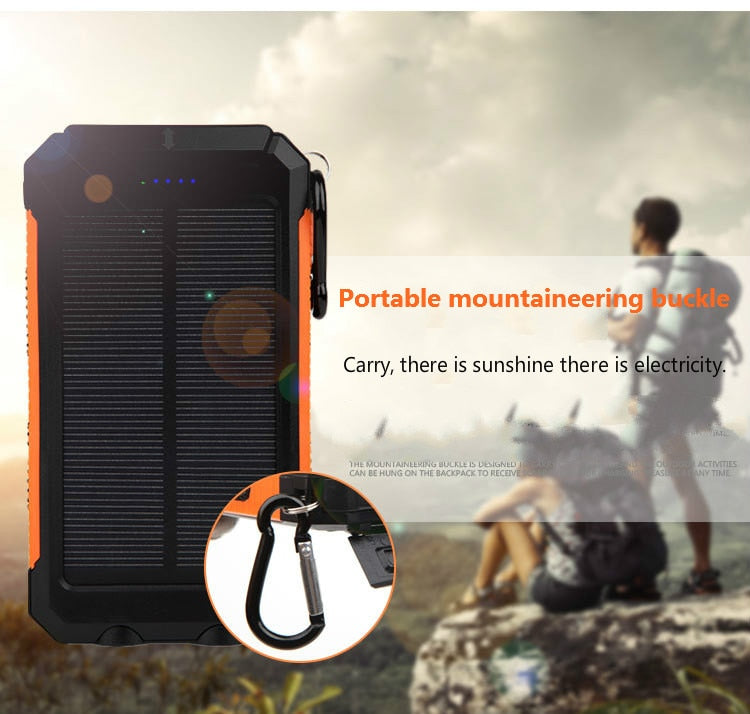 Solar Power Bank Real 20000 mAh Dual USB External Waterproof Polymer Battery Charger Outdoor Light Lamp Powerbank Ferisi